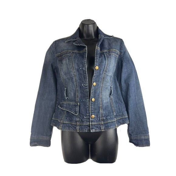 Vigoss Studio Women's Jacket Blue Trucker Denim Jean Lined Large - Picture 10 of 10